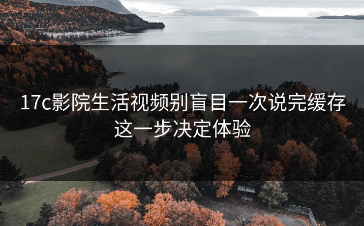 17c影院生活视频别盲目一次说完缓存这一步决定体验